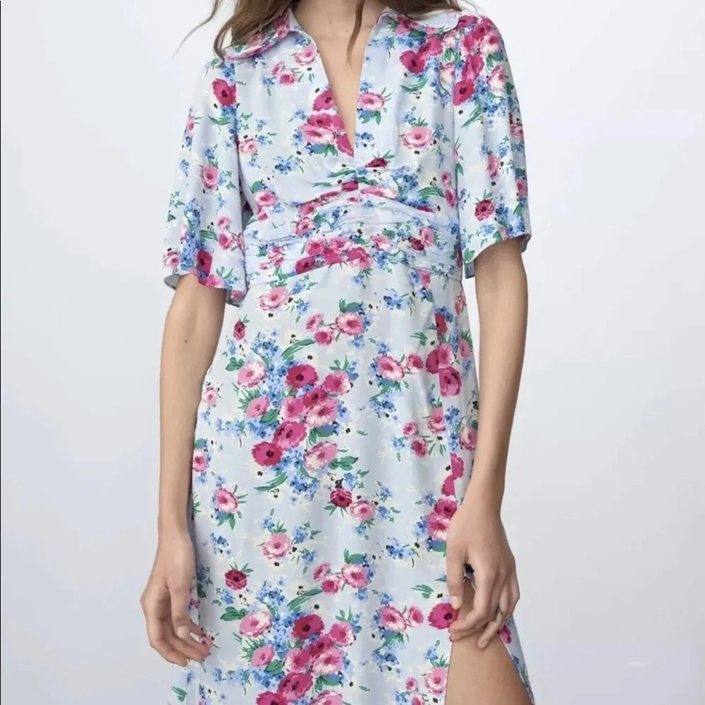 NWT ZARA FLORAL PRINT DRESS - Picture 3 of 8